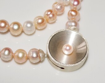 Perlen Collier mit 925 Silber