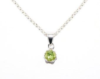 925 Silber Kette mit Peridot