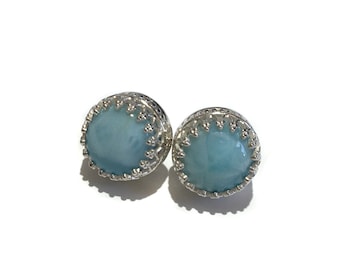 Larimar Edelstein Ohrstecker aus 925 Silber