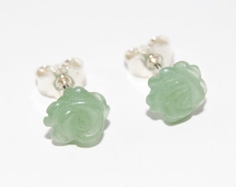 Ohrstecker aus 925 Silber mit Aventurin Blüte