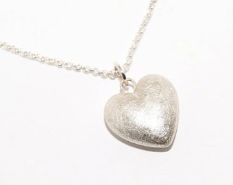 925 Silber Herz Anhänger mit Kette