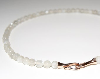 Edle Mondstein Kette mit Roségold