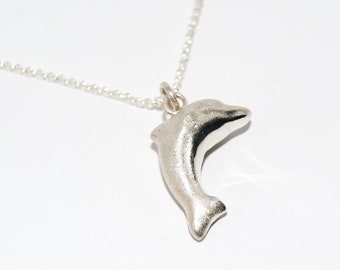 925 Silber Delfin Anhänger mit Kette