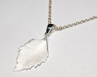 925 Silber Blatt Anhänger mit Kette