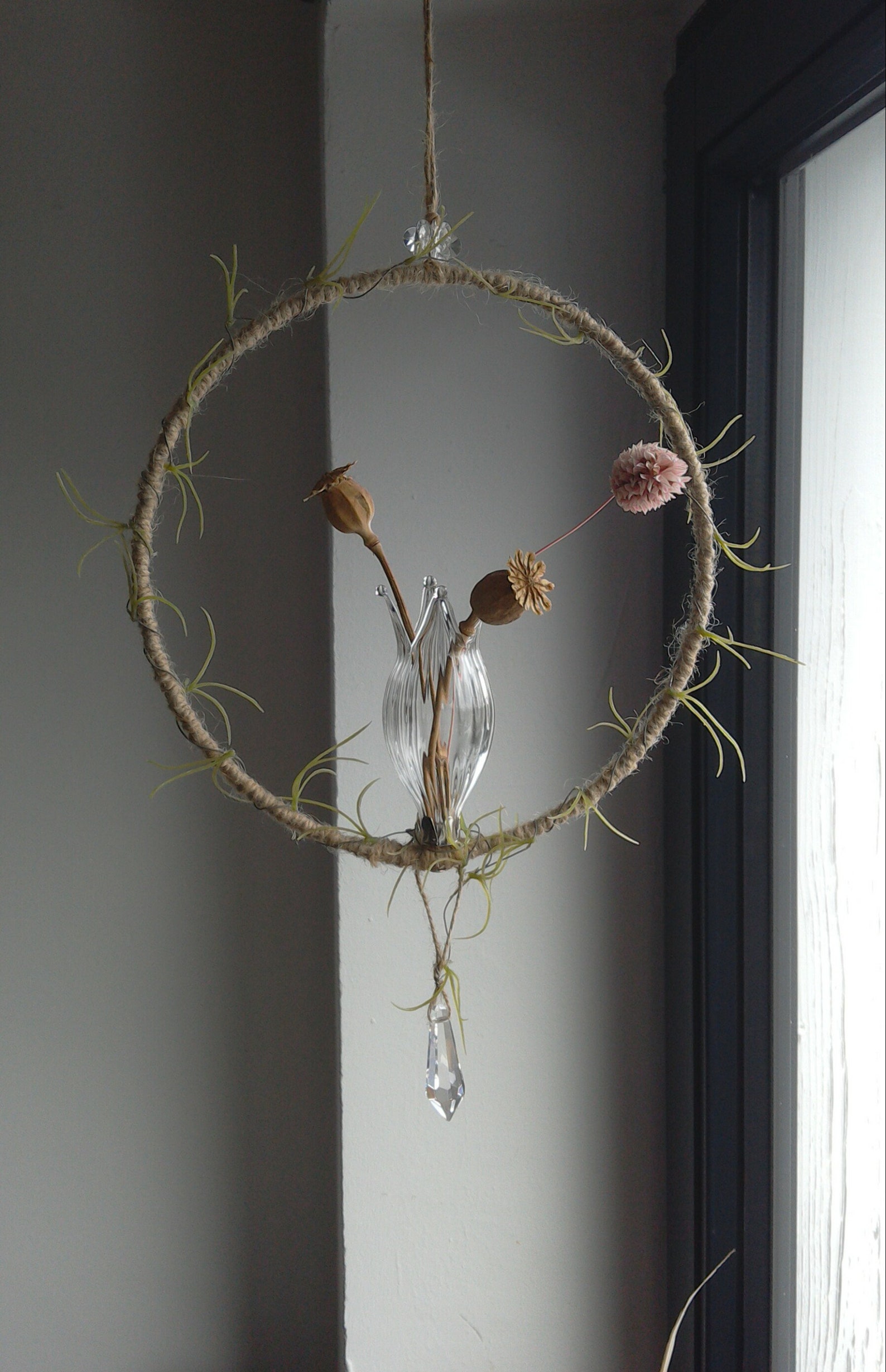 Fensterdeko hängend Glasväschen minimalistisch  Etsy