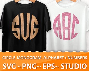 Circle Monogram SVG Alphabet, Interlocking Monogram, Silhouette Cut Files, files for Cricut, Font svg, Monogrammed letters, Monogram numbers