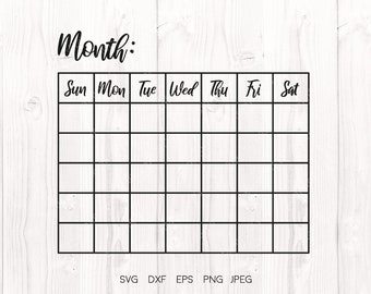 Calendar Svg Etsy