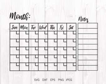Calendar Svg Etsy