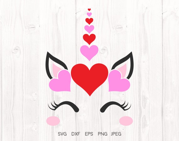 Download Valentines Day Svg Unicorn Head First Valentine Day Unicorn Etsy