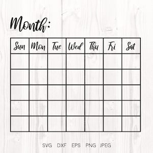 Download Monthly Calendar Svg Blank Calendar Calendar With Notes Svg Calendar Download Calendar For Home Office Calendar Cricut Silhouette Designs Prints Art Collectibles Kromasol Com