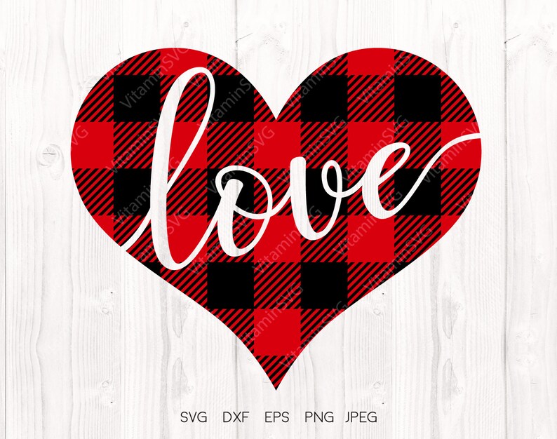 Download Plaid heart svg Love Heart Svg Valentines day svg png dxf ...