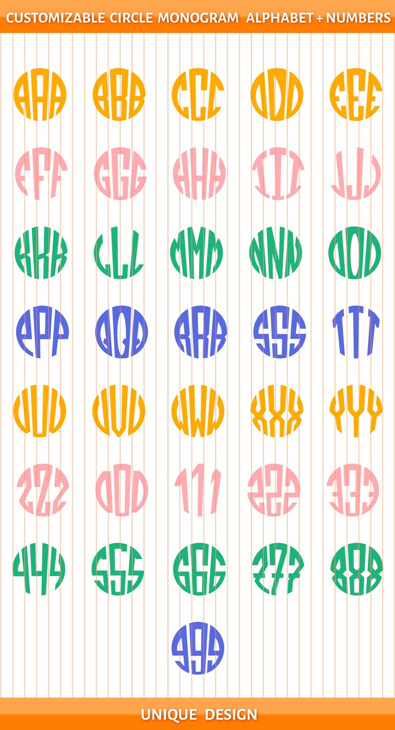 Download Monogram Numbers Font Svg Interlocking Monogram Files For Cricut Circle Monogram Svg Alphabet Monogrammed Letters Silhouette Cut Files Visual Arts Craft Supplies Tools