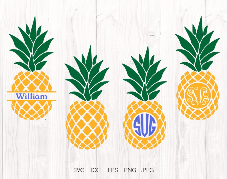 Summer svg Silhouette designs Tropical Cricut downloads Pineapple svg Pineapple monogram frame Beach Pineapple cut file Vacation svg