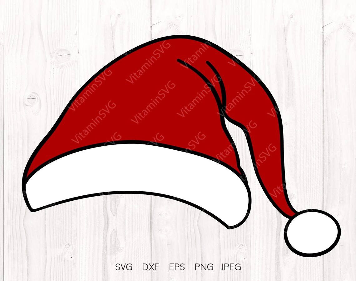 Santa hat SVG Merry Christmas svg Cricut Downloads | Etsy