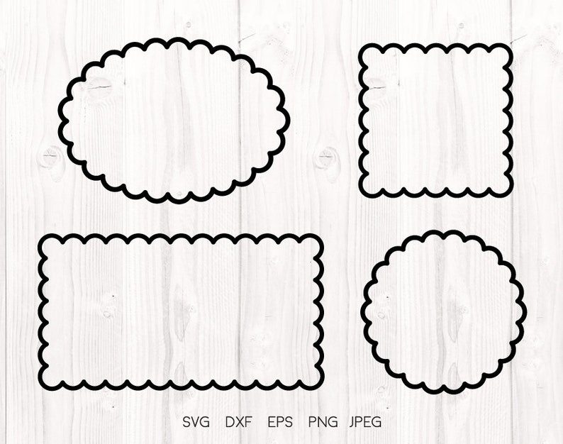 Download Cricut downloads Cut files Basic Shapes outline svg Frames svg Scalloped Shapes outline SVG ...