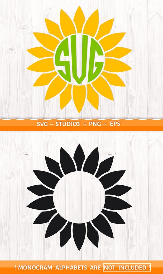 Download Sunflower svg Sunflower monogram svg Circle frames svg | Etsy