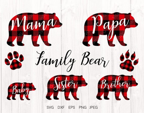 Download Bear Buffalo Plaid Svg Family Bear Bundle Svg Mama Bear Svg Etsy