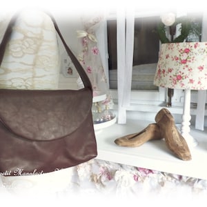 Beautiful unique genuine leather shopper, shoulder bag, handbag in brown