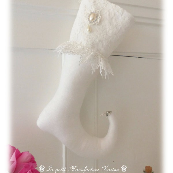 Fairytale elf boots cream/white in shabby chic, vintage, country house style