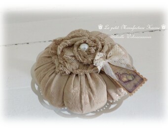 Beautiful lace pumpkin with pearl in shabby chic, country house, vintage, brocante style