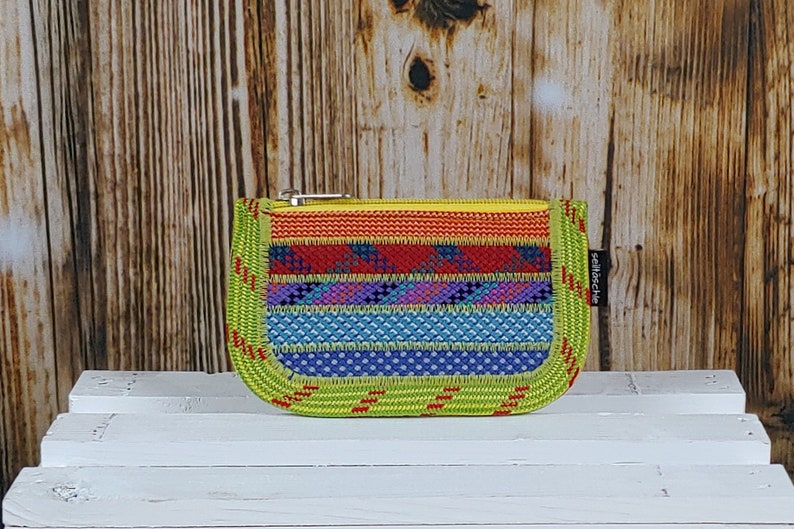 size small rainbowgreen border Rope shops Pursewallet made of disused climbing rope upcycling