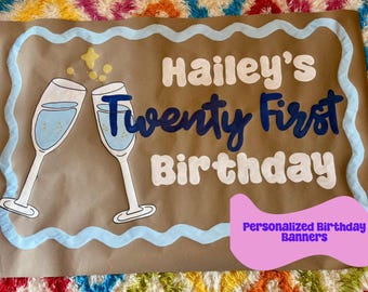 Personalized Birthday Party Banner, Hand Painted Birthday Banner, Painted Party Banners, Paper Banners, Personalized Party Banners