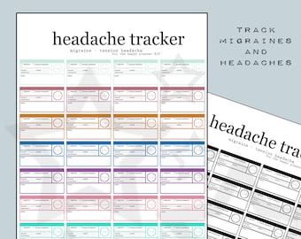 Headache Tracker / Migräne Tracker - Happy Planner BIG - PRINTABLE
