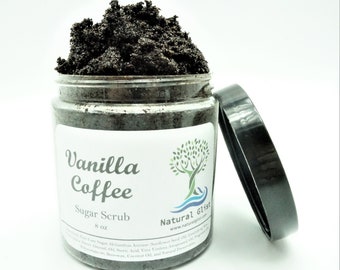 Vanilla Coffee Sugar Scrub, Exfoliating Body Polish (8oz)