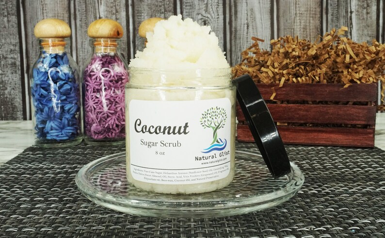 Coconut Sugar Scrub, Exfoliating Body Polish, 8oz image 1