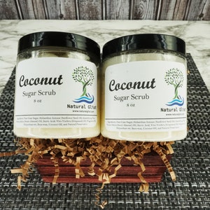 Coconut Sugar Scrub, Exfoliating Body Polish, 8oz image 9