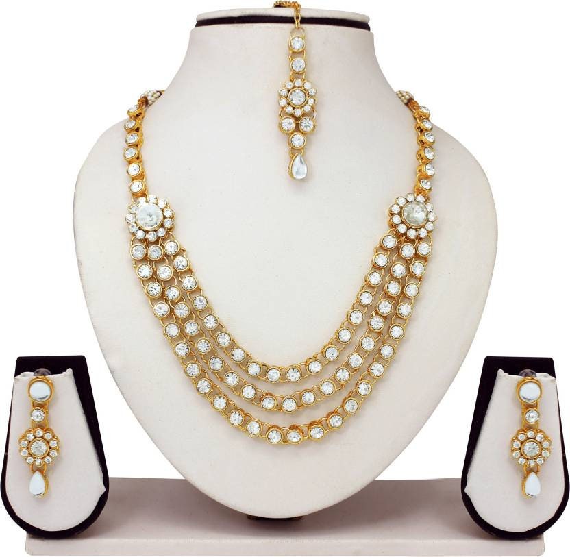 Indian Bollywood Ethnic Wedding Party Wear Fashion Pearl Beaded Necklace Set