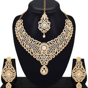 LCT White Statement Indian Traditional Wedding & Party Wear Gold Plated ...