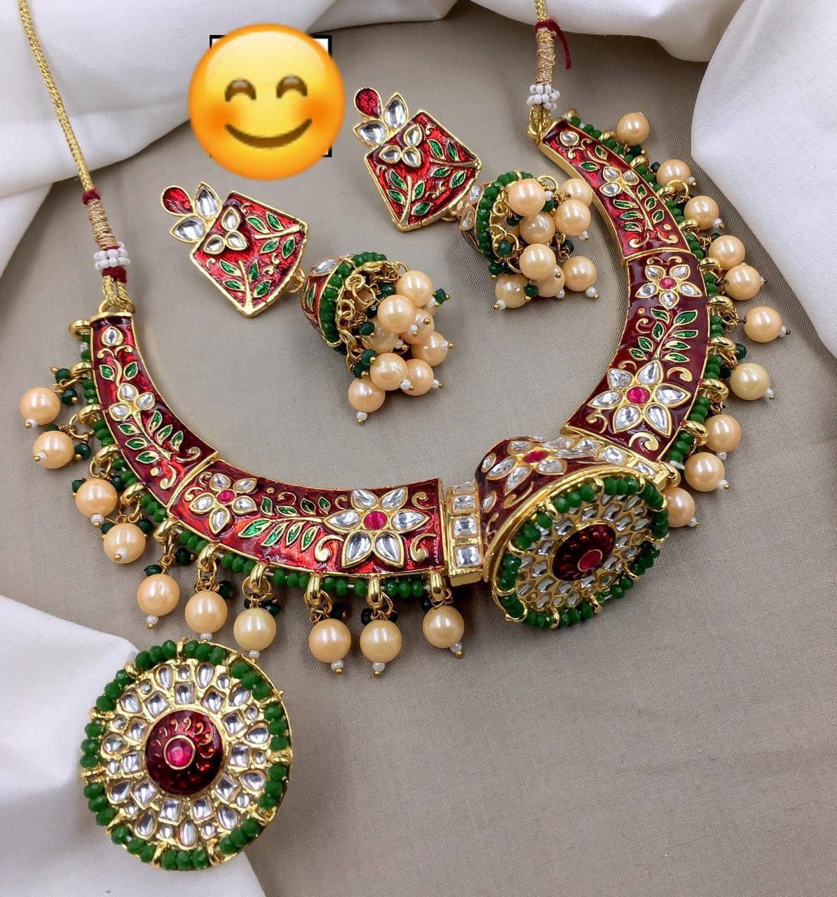an gold rajputi earrings | gintaa.com
