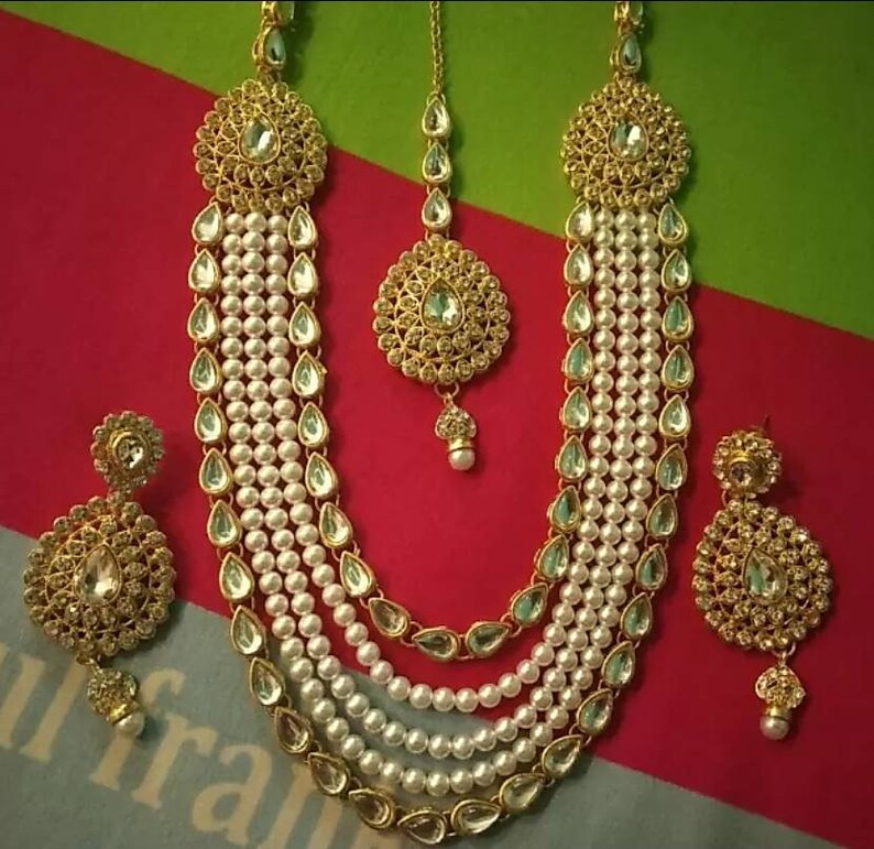 Kundan Jewelry Set Gold Plated Traditional Indian Bridal | Etsy