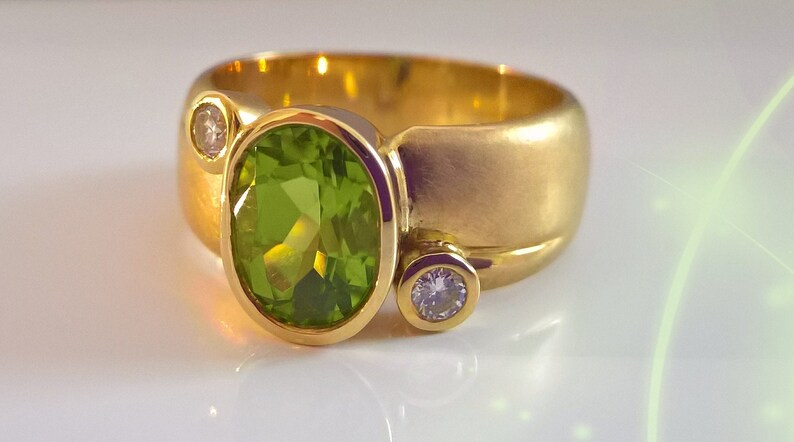 Ring 14 Karat Gold Peridot Brillant image 5