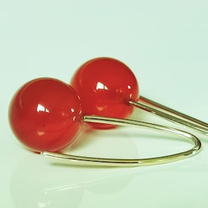 Earring amber green drops 14 Karat Gold