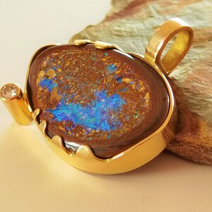 Opal pendant brilliant 18 carat &quot;Mediterranean coast&quot;