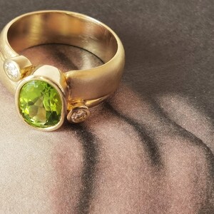 Ring 14 Karat Gold Peridot Brillant image 6