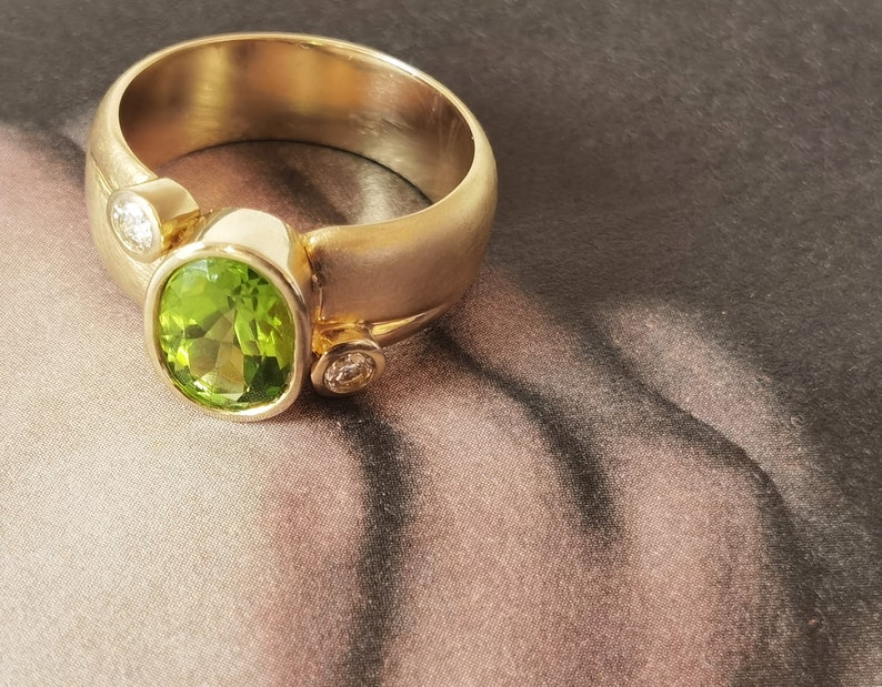 Ring 14 Karat Gold Peridot Brillant image 6