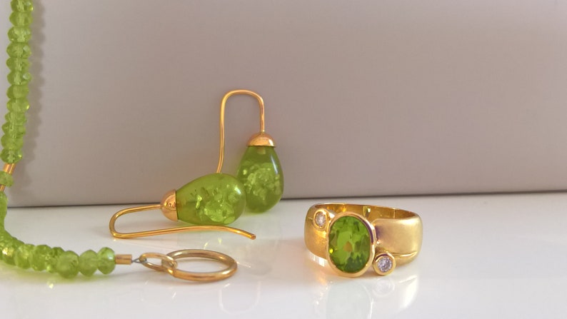 Ring 14 Karat Gold Peridot Brillant image 7