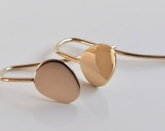 Earrings rose gold discs 18K Guitare