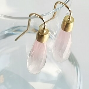 Earring red pink Chalcedon pomelins 14 karat gold image 7