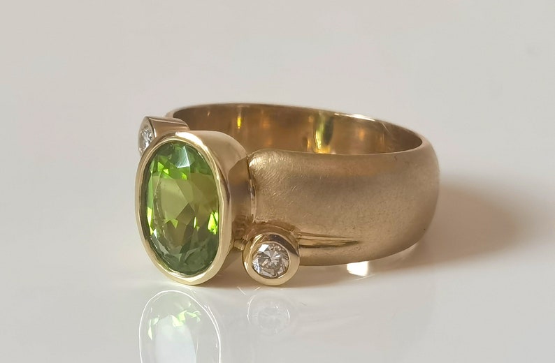 Ring 14 Karat Gold Peridot Brillant image 3