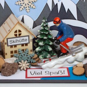 3D personalisierbares Geldgeschenk Ski skifahren Skifahrer Gutschein Ski Urlaub Ruhestand Geschenk für Männer, Kleinigkeiten von NB Bild 5