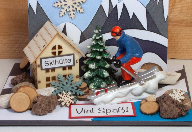 3D personalisierbares Geldgeschenk Ski skifahren Skifahrer Gutschein Ski Urlaub Ruhestand Geschenk für Männer, Kleinigkeiten von NB Bild 5