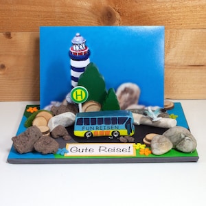 Bus Busreise Geldgeschenk Reise Gutschein 3D Karte personalisierbar Busfahrt Urlaub Ruhestand Oma und Opa, Kleinigkeiten von NB, ART. 27