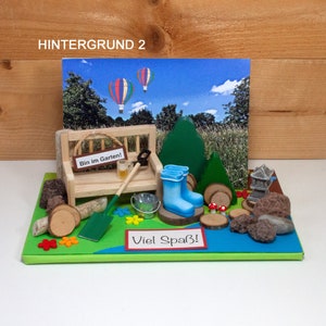 Cadeau d'argent personnalisable chèque de retraite jardin carte 3D chèque jardin grand-mère grand-père, petites choses du NB HINTERGRUND 2