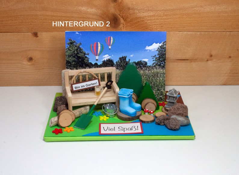 Cadeau d'argent personnalisable chèque de retraite jardin carte 3D chèque jardin grand-mère grand-père, petites choses du NB HINTERGRUND 2