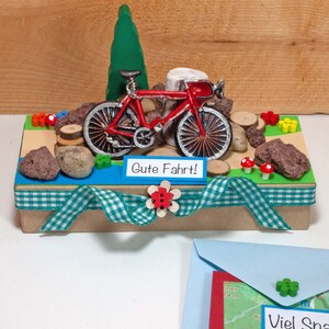 Box Geldgeschenk Fahrrad Rad Gutschein Geburtstagsgeschenk Männer Radreise Radzubehör 3D personalisierbar, Kleinigkeiten von NB, ART. 83