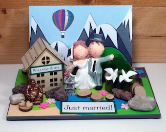 Cadeau d'argent personnalisable Mariage Bien-être Bon de lune de miel Mariage en montagne Bon de voyage Carte 3D, petites choses du Nouveau-Brunswick